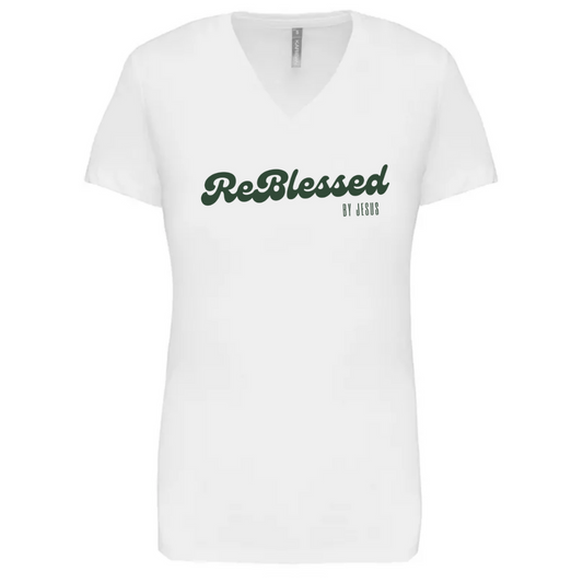 Reblessed T-shirt women White & green